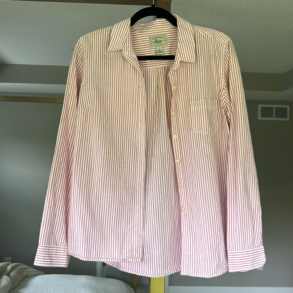 Pink and white button down